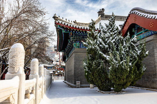 天津天后宫雪景