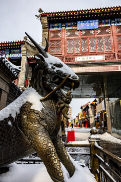 天津天后宫雪景