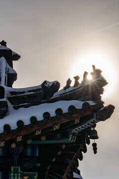 天津天后宫雪景