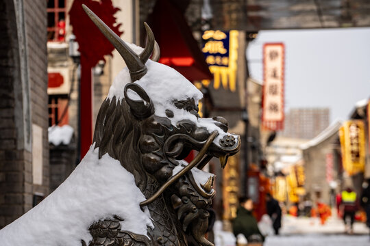 天津天后宫雪景