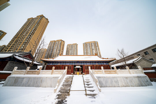 天津文庙雪景