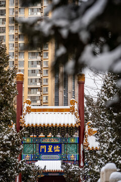 天津文庙雪景