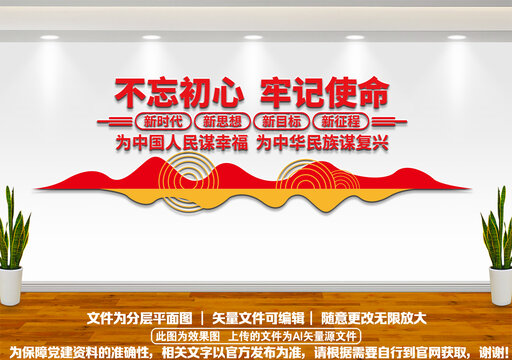 不忘初心文化墻