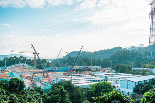 工人工地深圳水库建筑工地