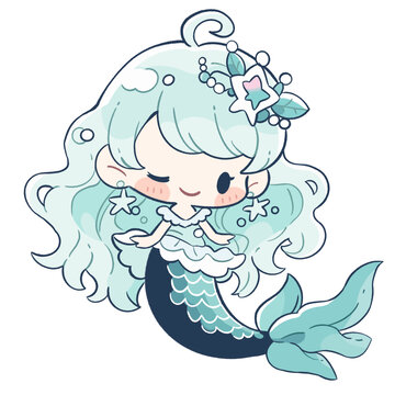 卡通手繪美人魚(yú)