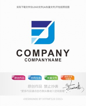 FJ字母logo