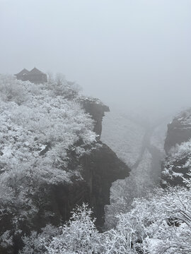 云台山雪景云海