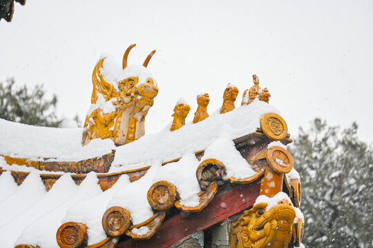 故宫雪景古代建筑下雪北京雪景