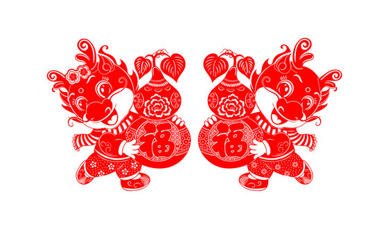 龍年窗花剪紙
