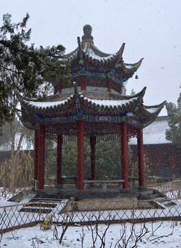白马寺下雪景