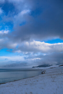 冬季赛里木湖国家级风景名胜雪景