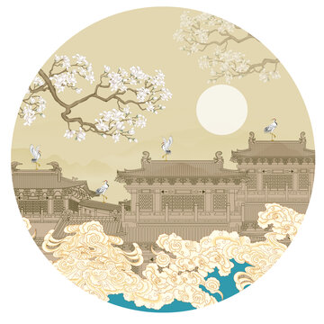 玉蘭花古建筑