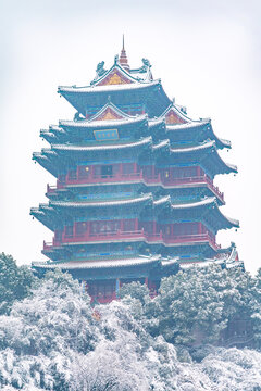 南京阅江楼雪景