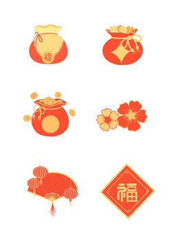 新年過(guò)年節(jié)日喜慶福袋紅包掛件福