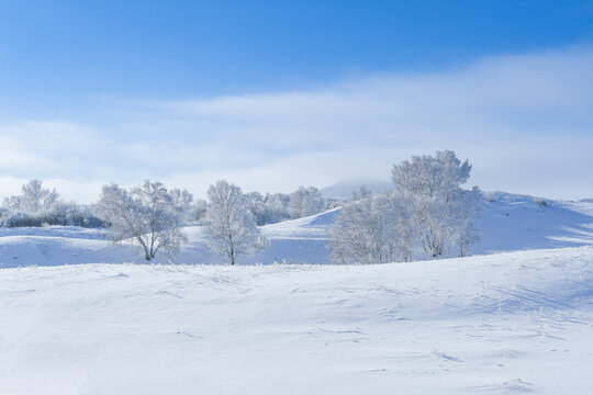 北方冬季雪景雾凇