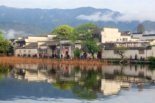 早晨的宏村南湖