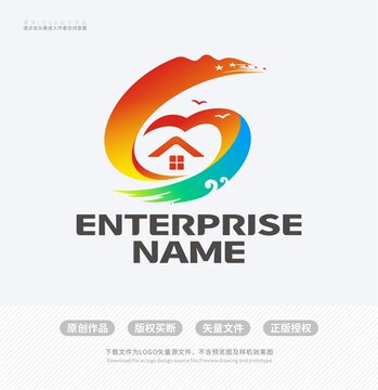 LM字母爱心社区旅游LOGO