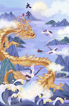 龍元素國潮插畫
