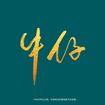 牛仔書法毛筆字設(shè)計