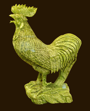 动物雕刻公鸡石材工艺玉雕装饰