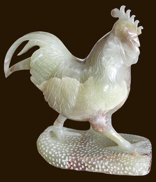 动物雕刻公鸡玉石工艺品