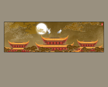 意境古建筑裝飾畫