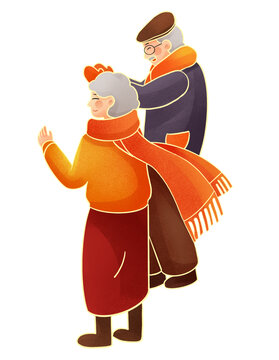 簡約創(chuàng)意新年人物插畫