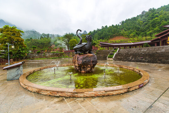 北帝山旅游景区蛇龟雕像