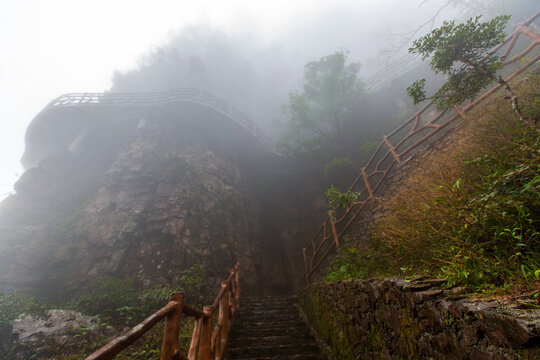 北帝山景区石桥山盘山阶梯