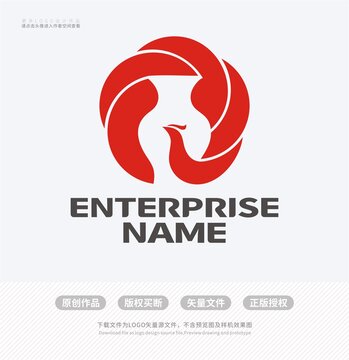 Q字母凤凰陶瓷LOGO标志