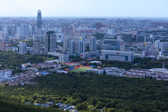 山东济南城市航拍