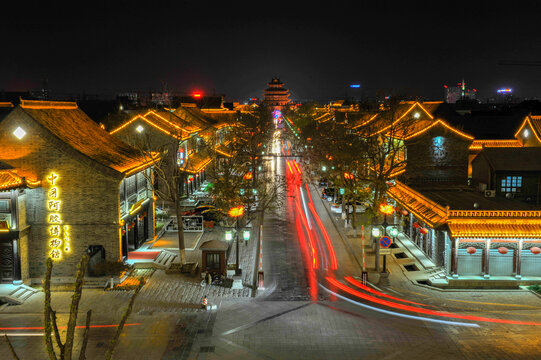 夜晚光岳楼古城