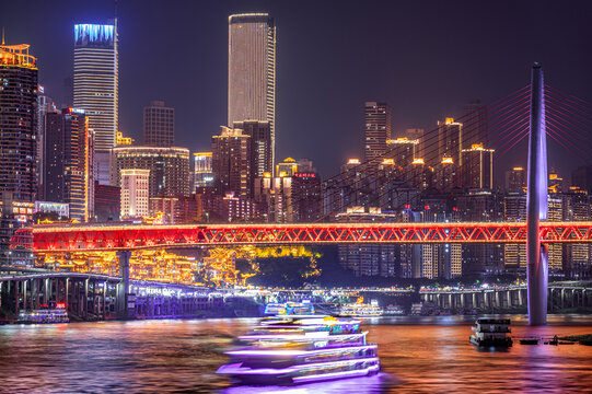 重庆洪崖洞两江夜景