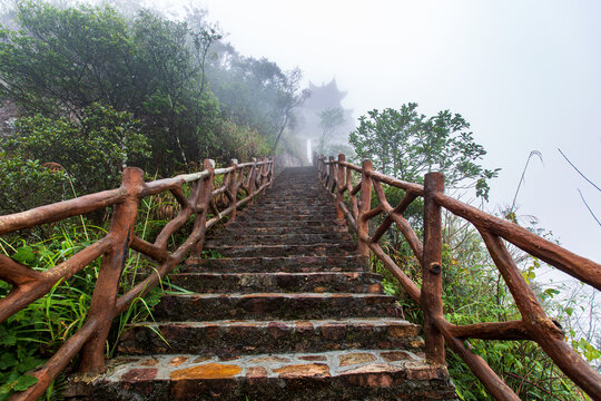 北帝山景区石桥山登山步梯
