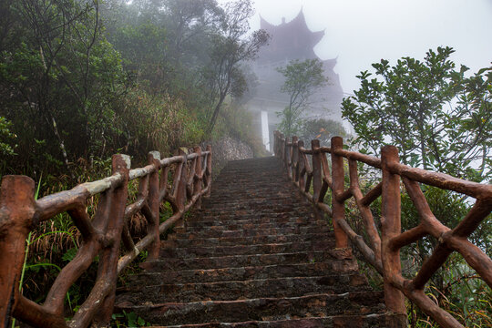 北帝山景区石桥山登山步梯