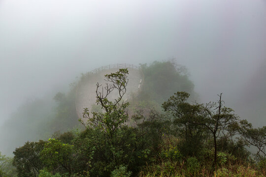 北帝山旅游景区云雾缭绕