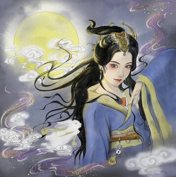 漢服美女國風(fēng)插畫