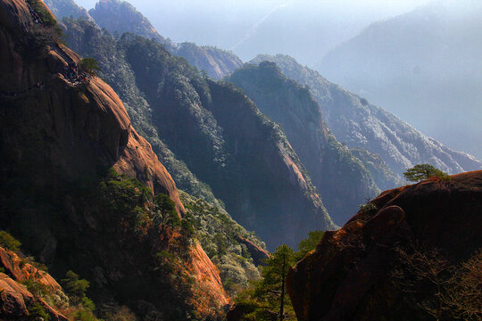 黄山远眺黄山美景