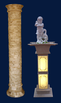 透光石灯饰石材工艺圆柱