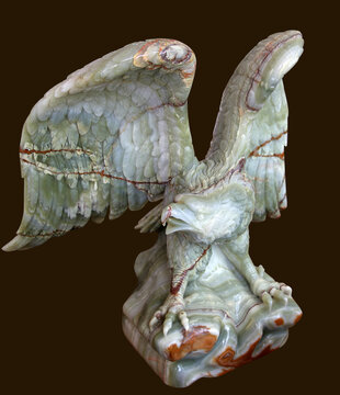 动物雕刻雄鹰石材工艺玉雕装饰