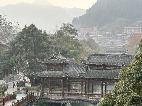 贵州西江千户苗寨风雨桥