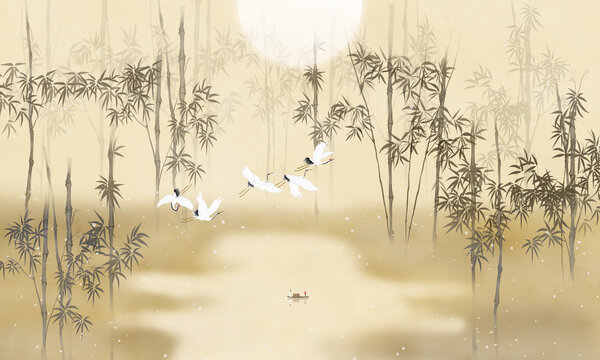 竹影背景墻