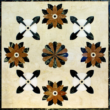 方形水刀拼花瓷砖图案