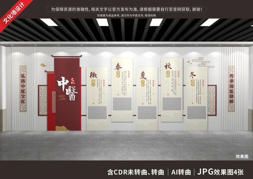 中醫(yī)文化展廳展示墻