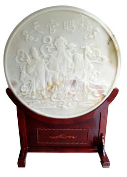 浮雕裝飾擺件雕刻玉石工藝品