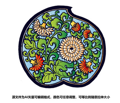 中国传统纹样菊花桂花