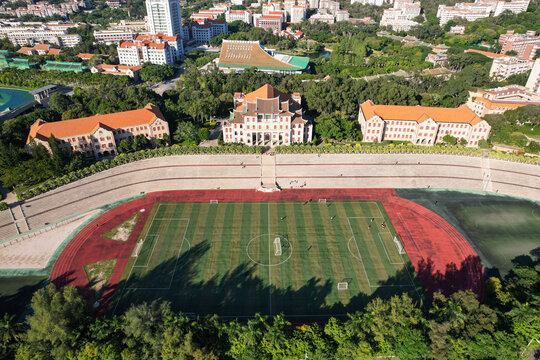 航拍厦门大学建筑风光