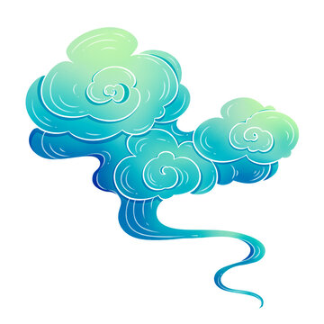 手繪國潮風(fēng)漸變祥云