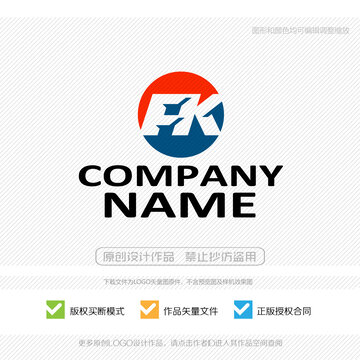 FK字母标志KF字母LOGO