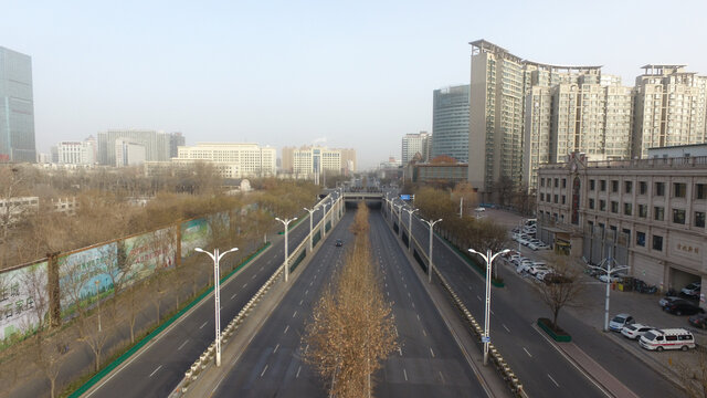 疫情封城城市空城街景